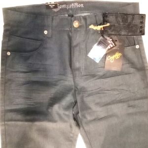 🆕Brand New! Competition 96 Couture Black/Gray Men's Jeans 36 x 33"
